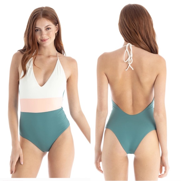 Tavik Chase One Piece Color Block Bone/Blue Green - Picture 1 of 5